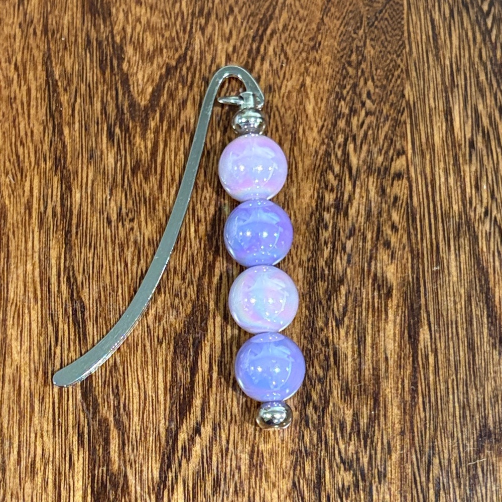 Purple Beaded Bookmark